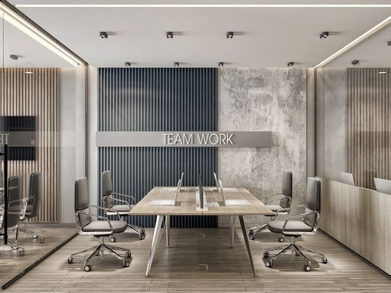 minimalistic office design in GIFT City I SINGLE BRICK Studio